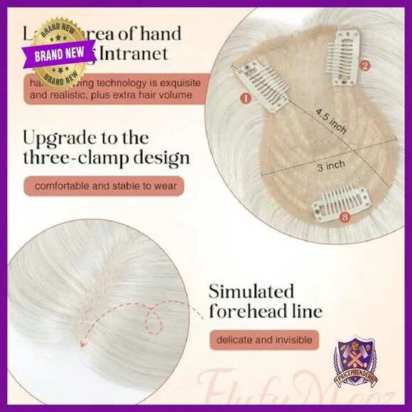 10 Inch Human Hair Topper for Thinning Hair, 360° Coverage with Silk Base